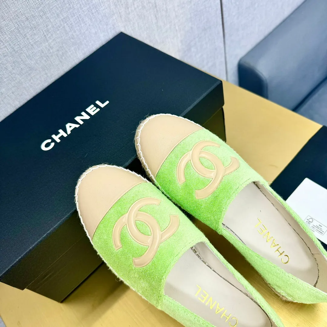 AI-powered green CHANEL Spring deal beige calfskin fabric espadrilles