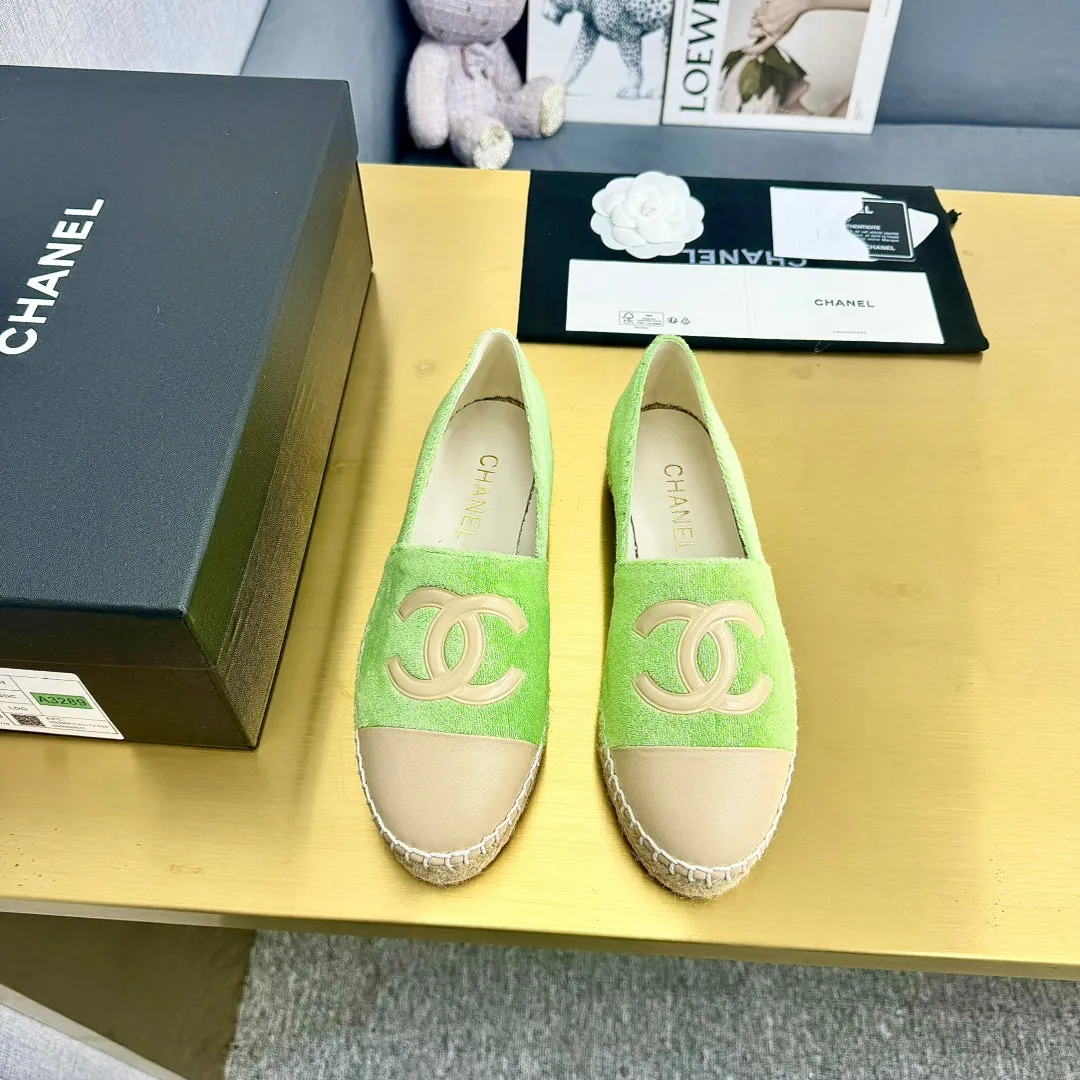 AI-powered green CHANEL Spring deal beige calfskin fabric espadrilles