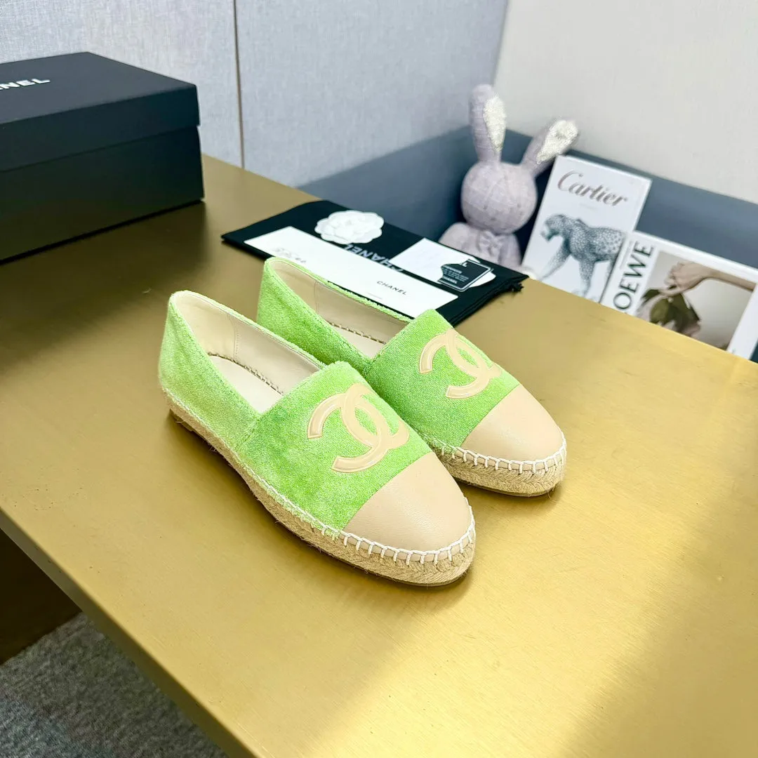 AI-powered green CHANEL Spring deal beige calfskin fabric espadrilles