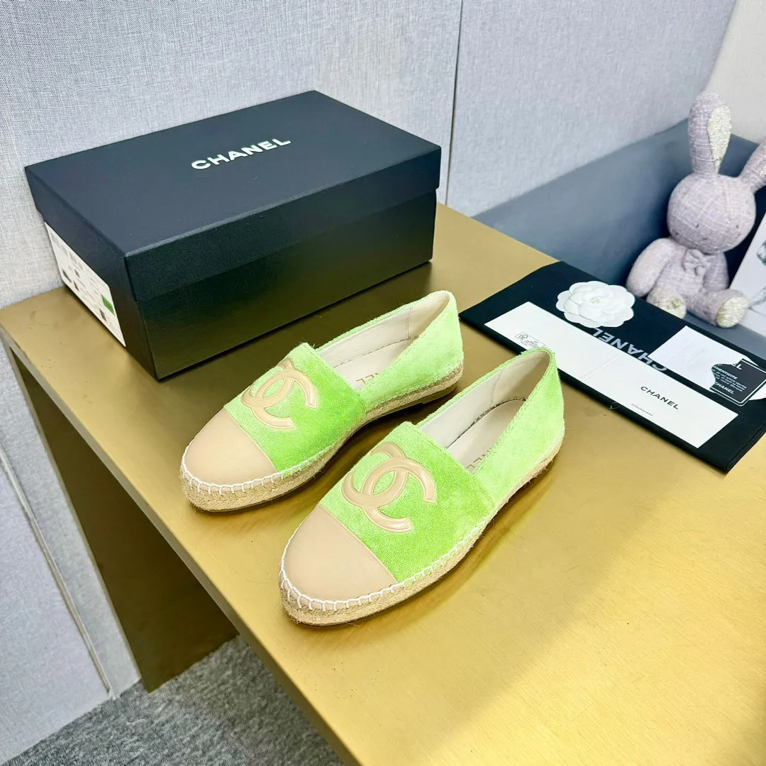 AI-powered green CHANEL Spring deal beige calfskin fabric espadrilles
