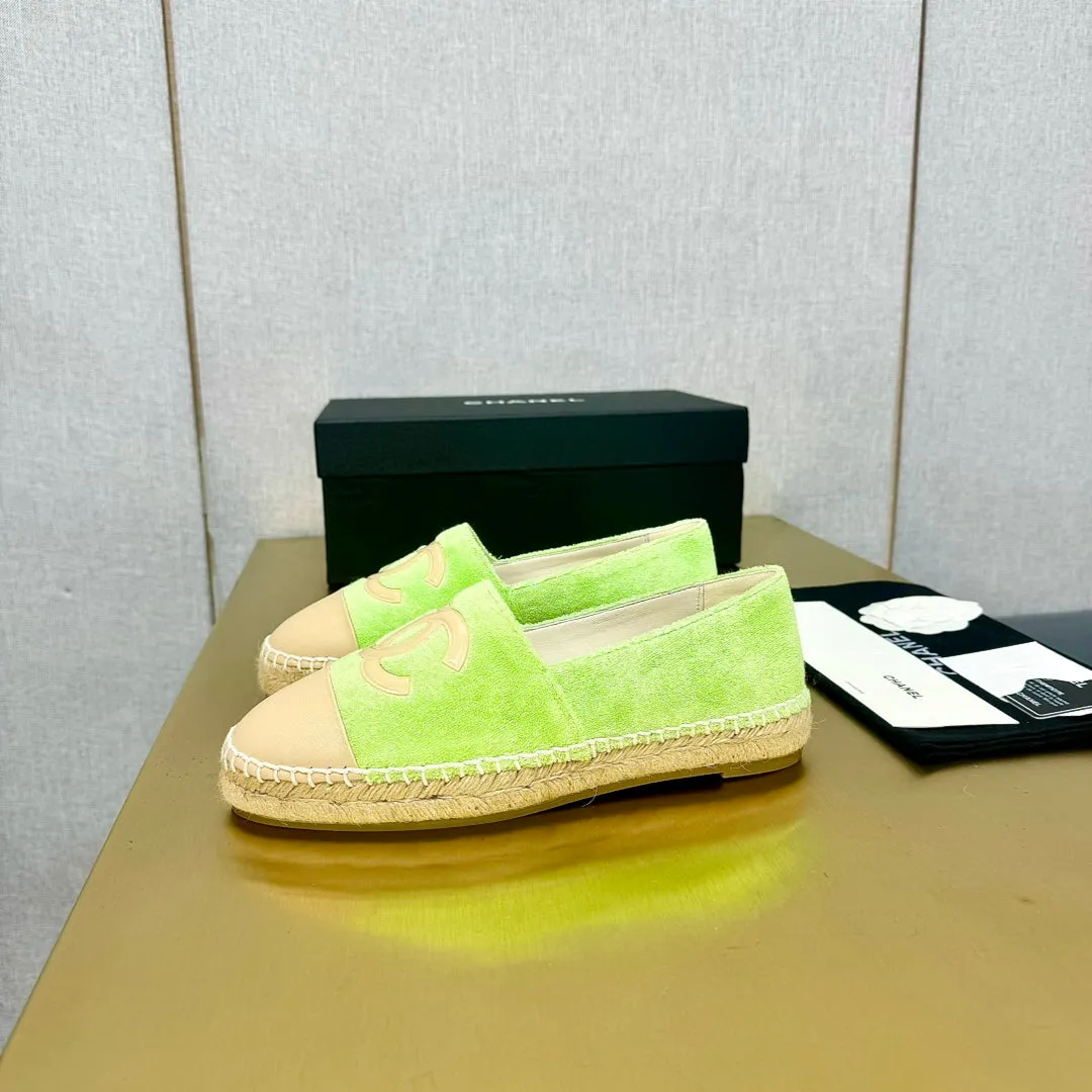 AI-powered green CHANEL Spring deal beige calfskin fabric espadrilles