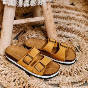 BEACH BABE TANN SUEDE SANDALS