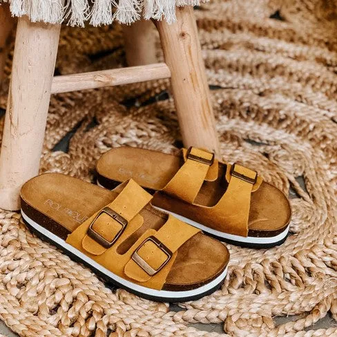 BEACH BABE TANN SUEDE SANDALS