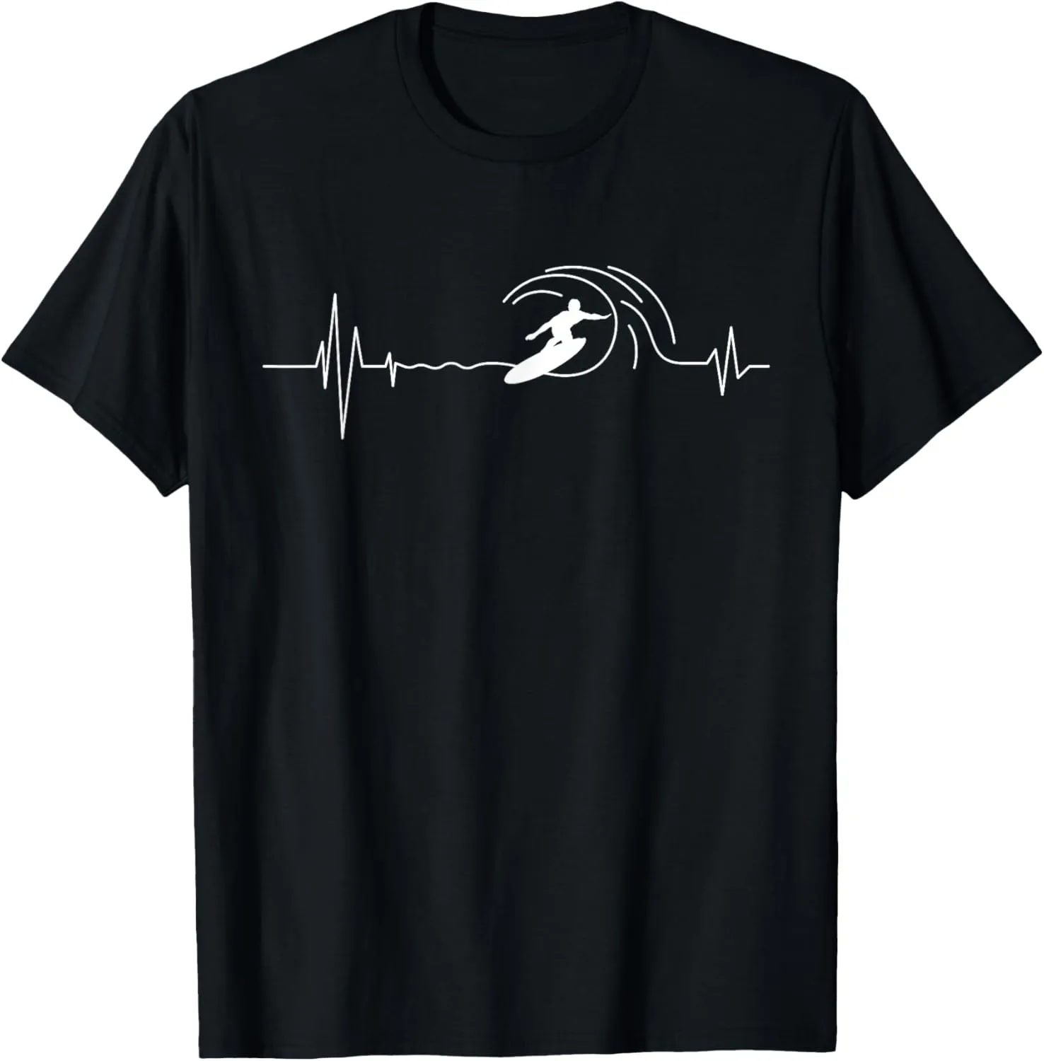 Big Wave Surfing Heartbeat - Surfers Beach Lover Surfboard T-Shirt