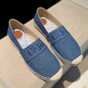 BLUE AND IN NAVY Flawless FABRIC CHLOÉ RAFFIA LOAFERS Special edition