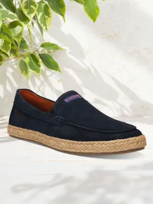 bugatti Dark Blue Premium Leather  Slip On