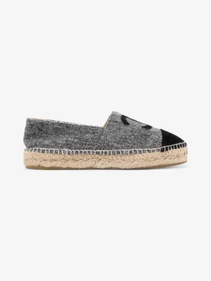 Chanel CC Espadrilles Grey / Black Fabric EU 37 UK 4