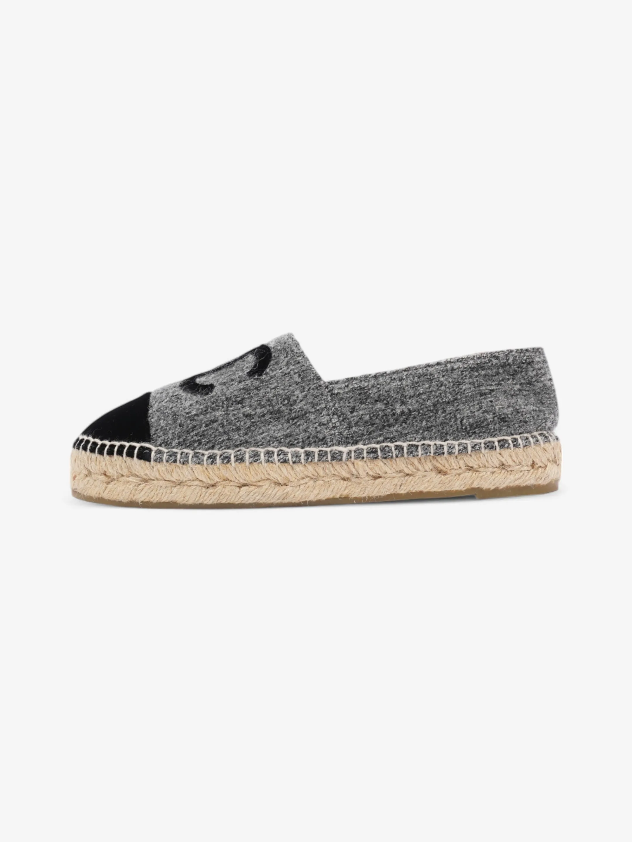 Chanel CC Espadrilles Grey / Black Fabric EU 37 UK 4