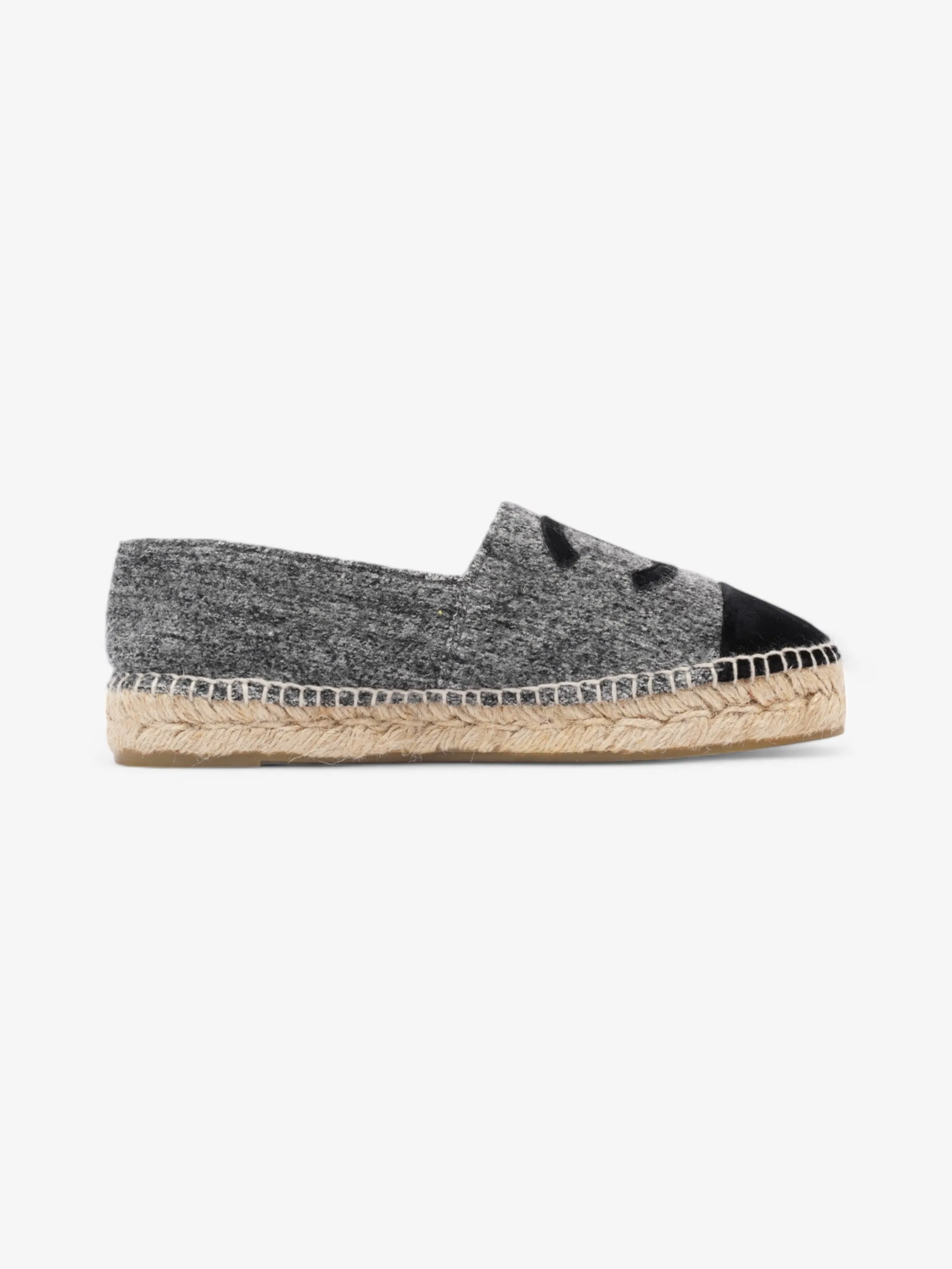 Chanel CC Espadrilles Grey / Black Fabric EU 37 UK 4