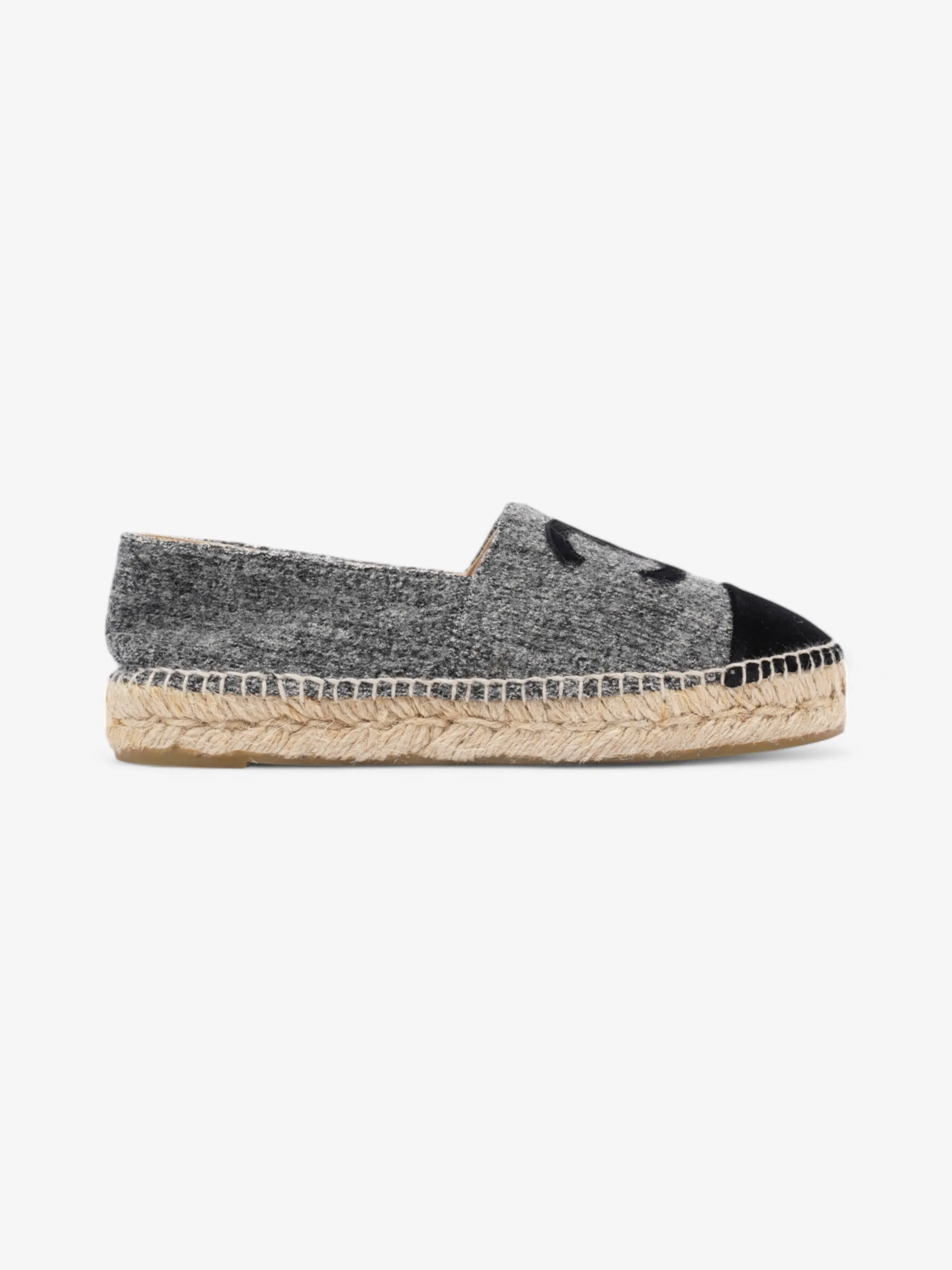 Chanel CC Espadrilles Grey / Black Fabric EU 37 UK 4