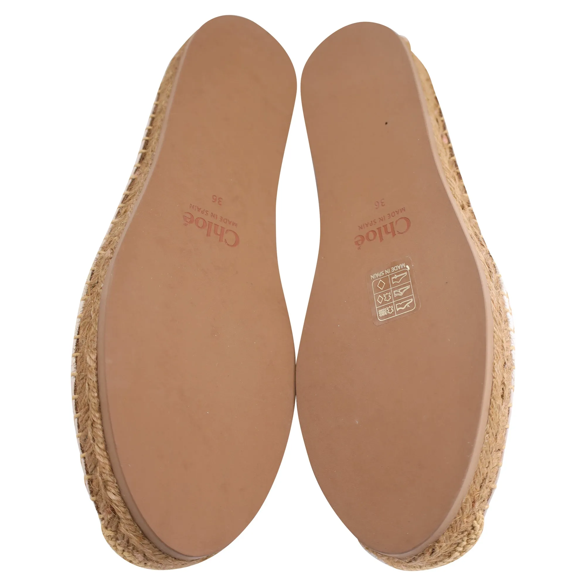 Chloe Woody Espadrilles Flats in Beige Leather