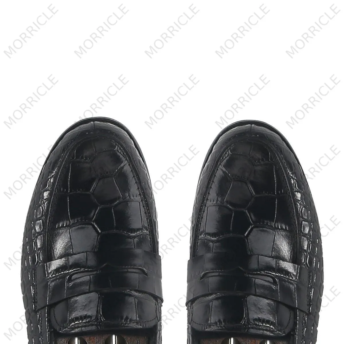 Classic Crocodile Pattern Penny Loafers
