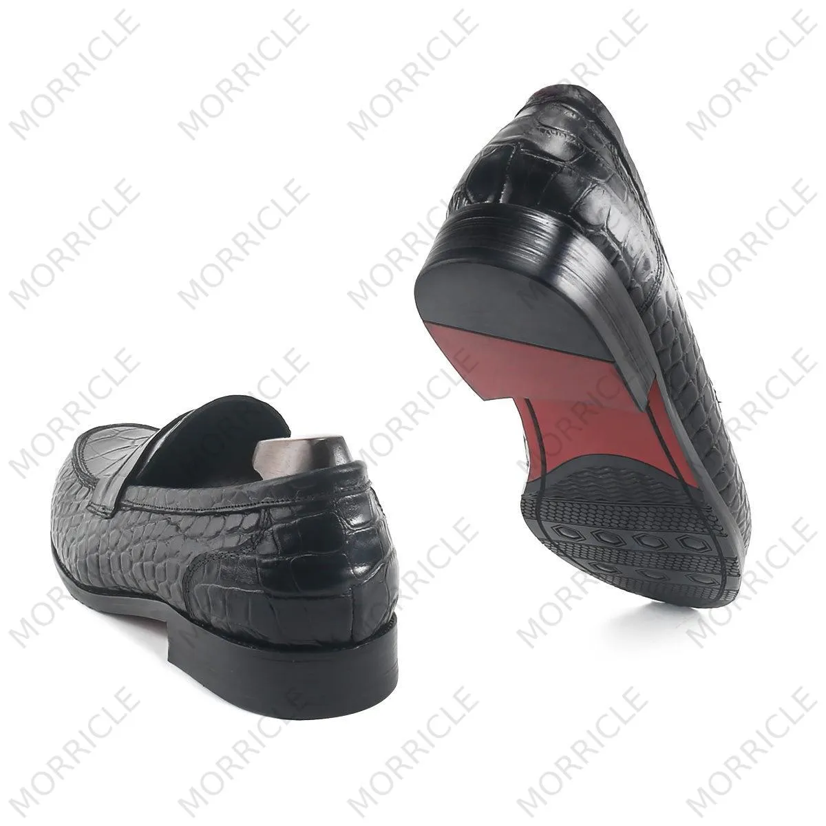 Classic Crocodile Pattern Penny Loafers