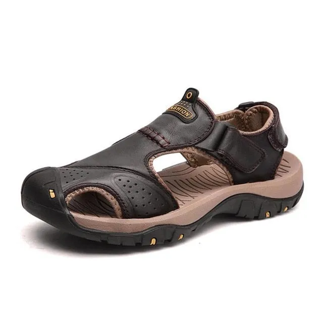 Classic Men Soft Sandals Comfortable Men Summer Shoes Leather Sandals Big Size Soft Sandals Men Roman Comfortable Men Summer