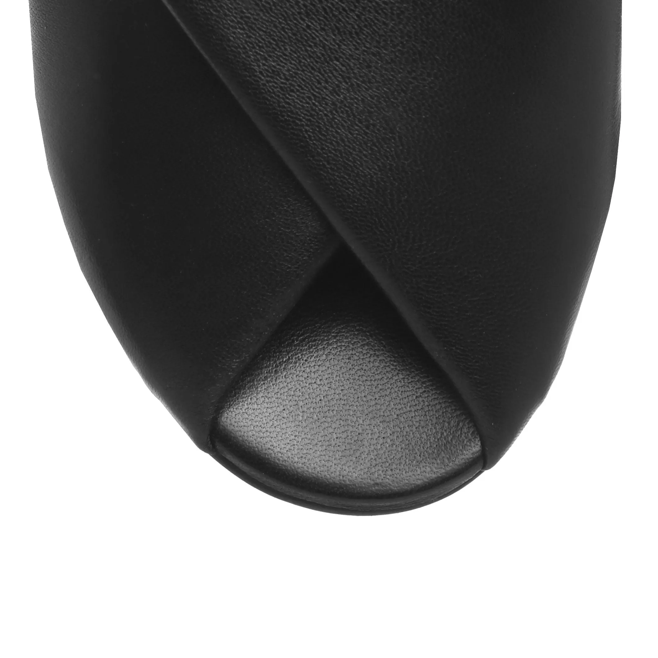 Crossed leather mule flats