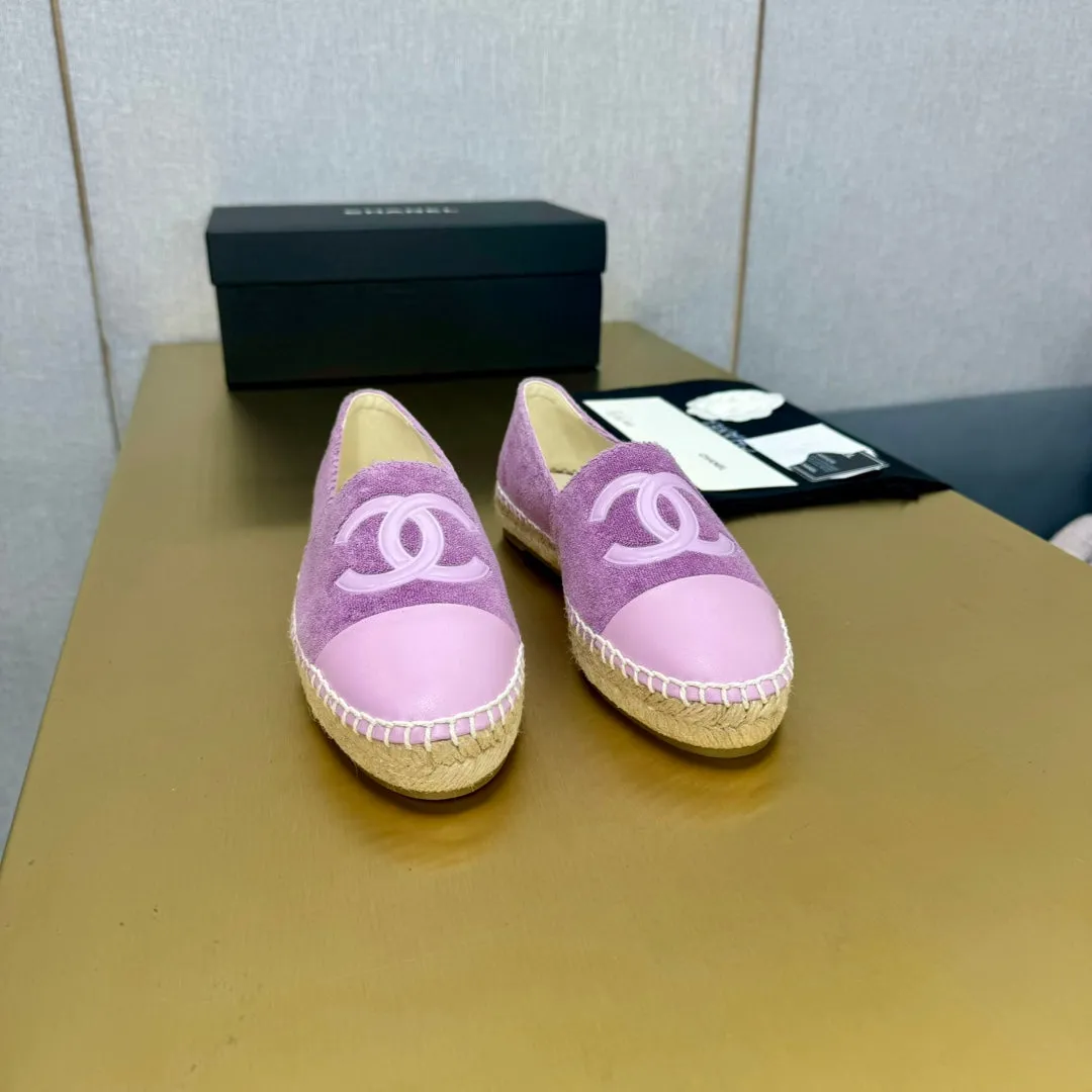 espadrilles Shipping guarantee CHANEL lilac purple Early bird pricing fabric calfskin
