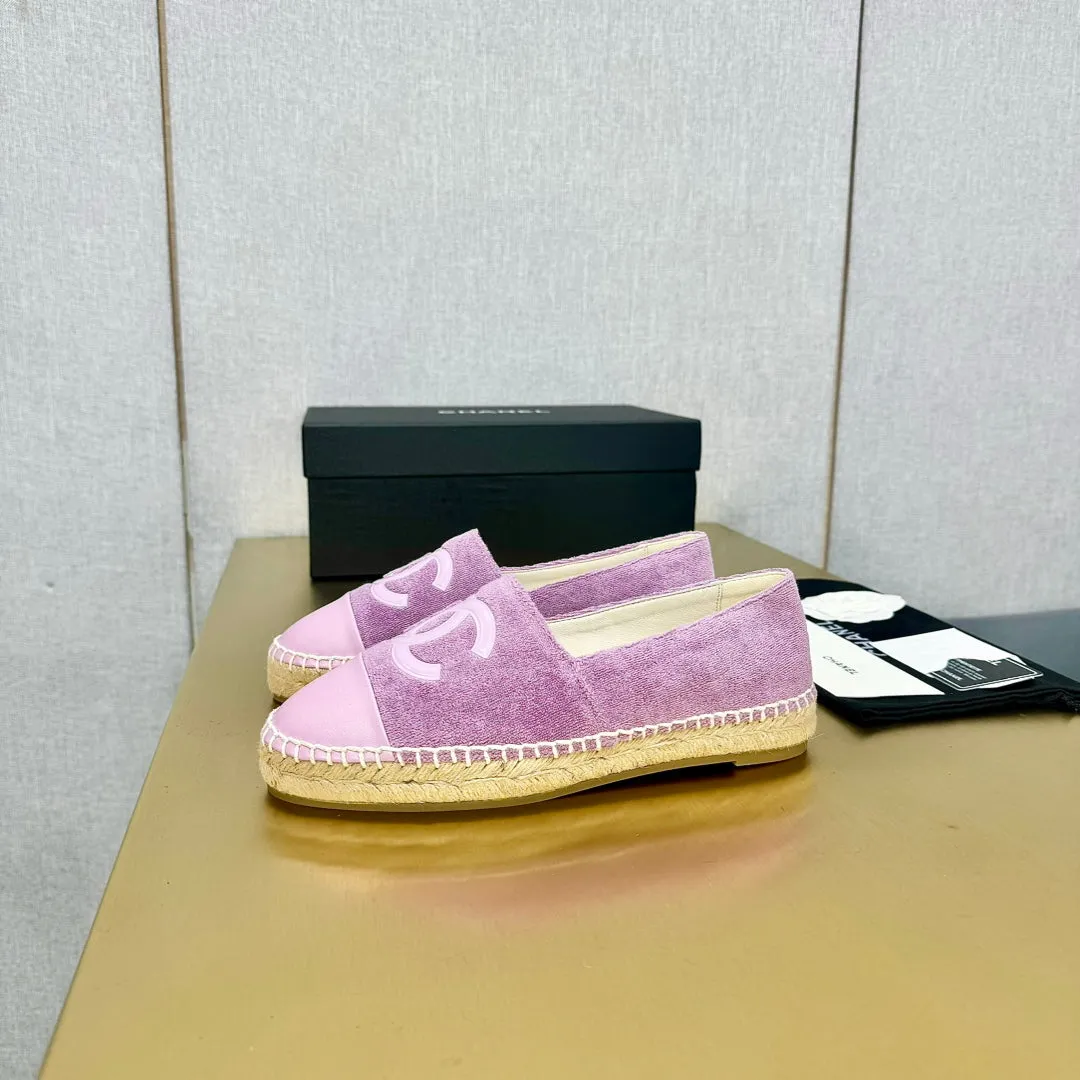 espadrilles Shipping guarantee CHANEL lilac purple Early bird pricing fabric calfskin