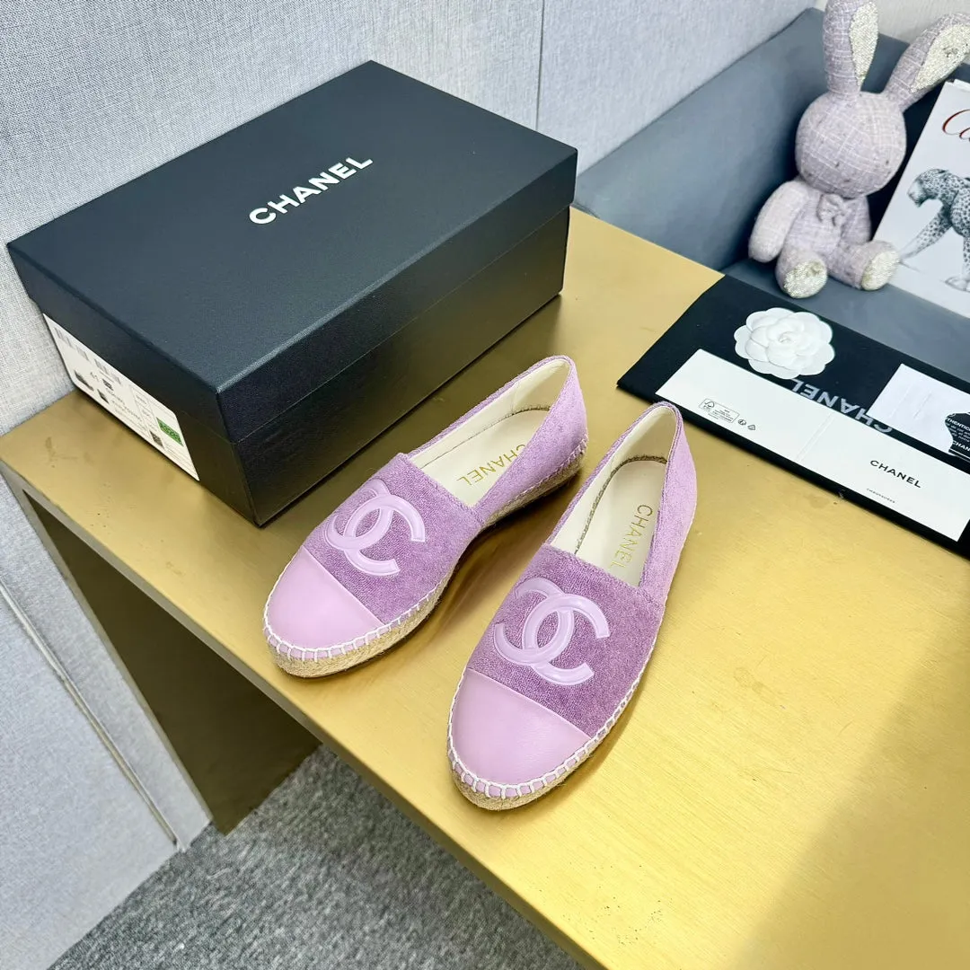 espadrilles Shipping guarantee CHANEL lilac purple Early bird pricing fabric calfskin