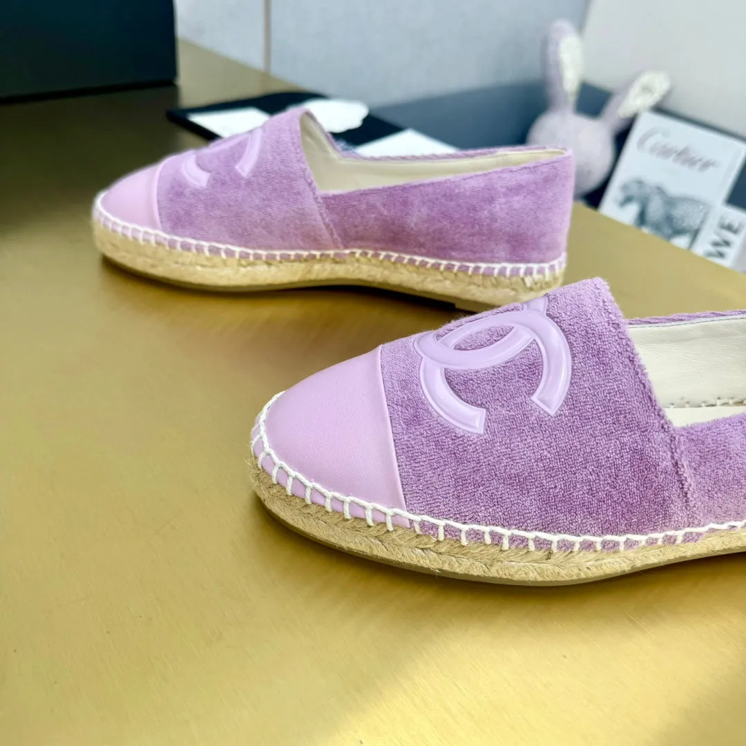 espadrilles Shipping guarantee CHANEL lilac purple Early bird pricing fabric calfskin