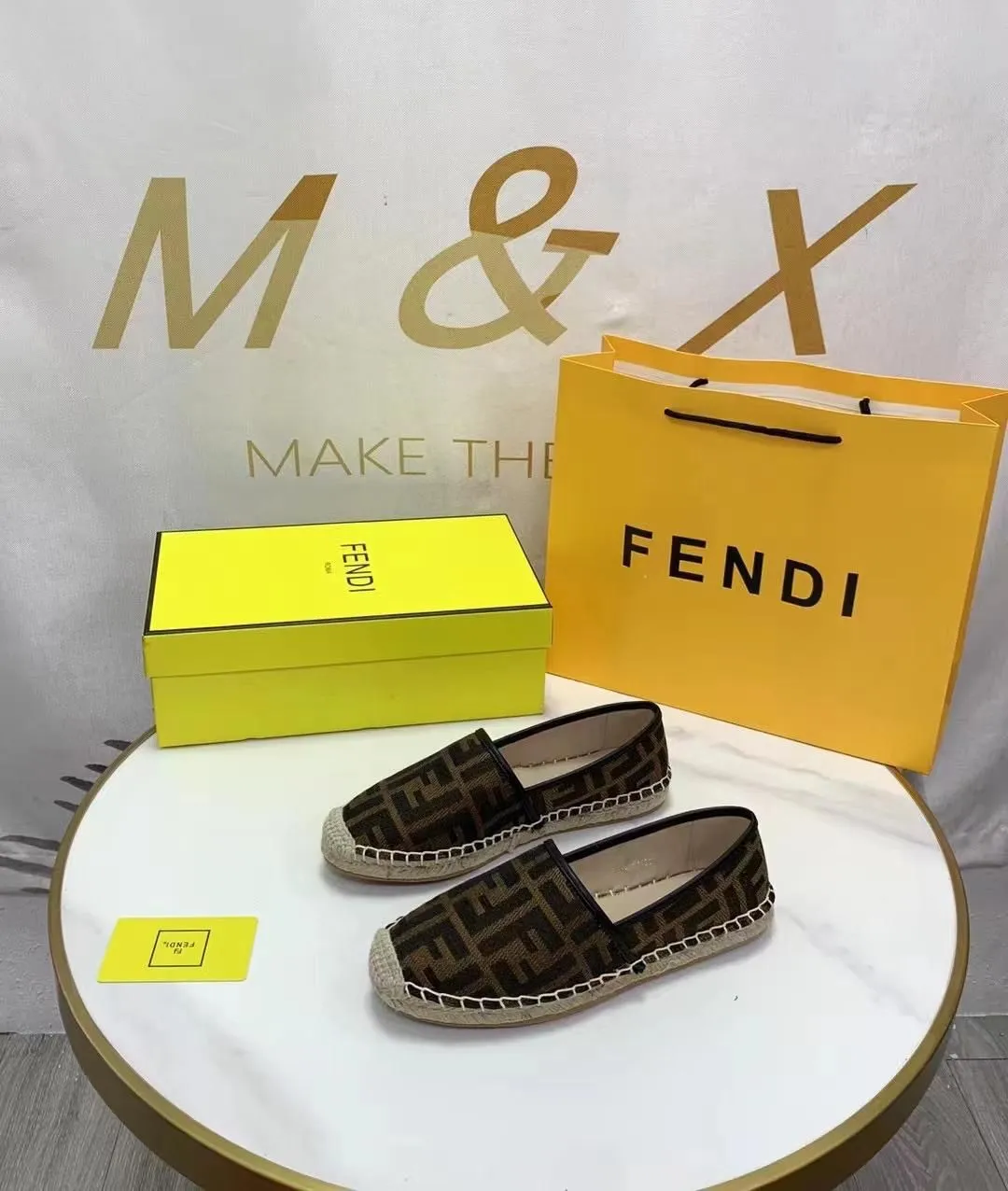 F jacquard fabric espadrilles