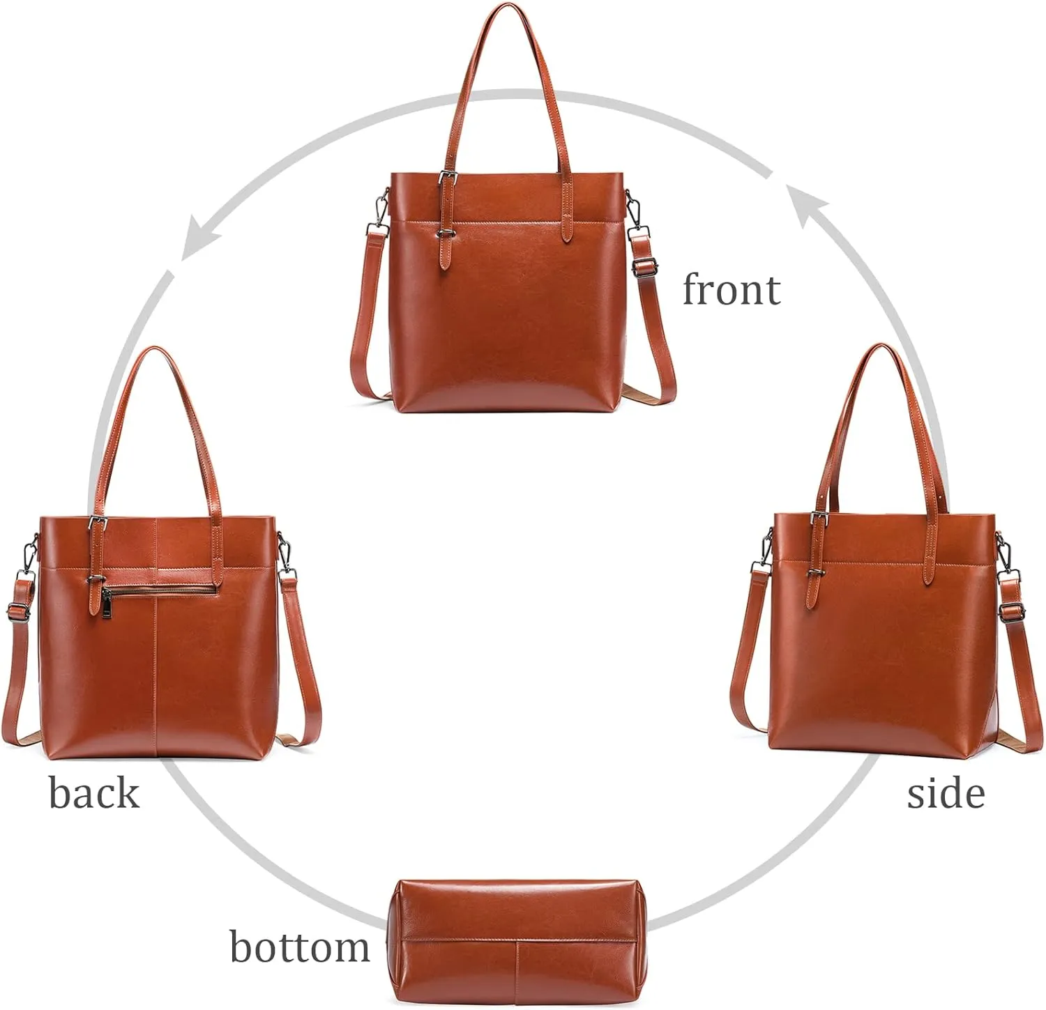FALAN MULE Handbags Wallet for Women Genuine Leather Tote Bags Top Handle Satchels Adjustable Straps Shoulder Bag
