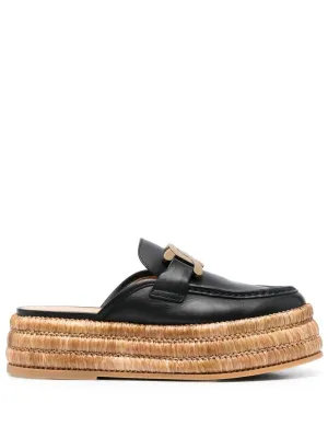 Flawless Quick resolution espadrilles leather logo-plaque