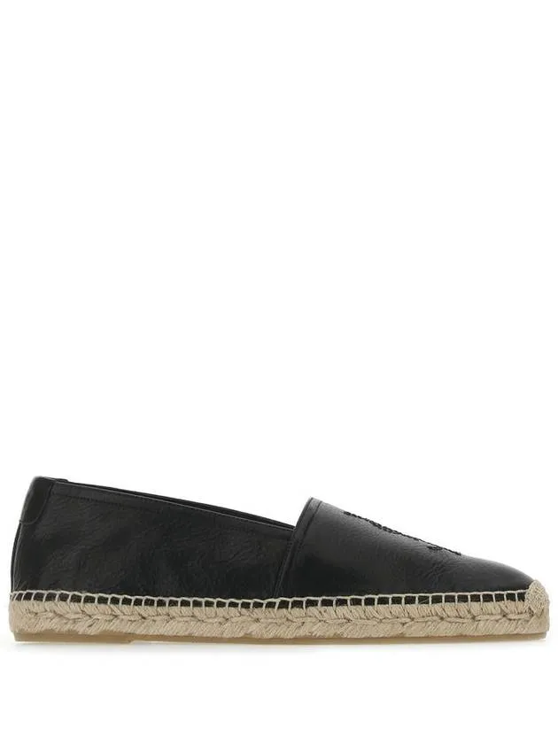 Friendly service Saint Black Monogram Laurent Leather Feature-rich Espadrilles