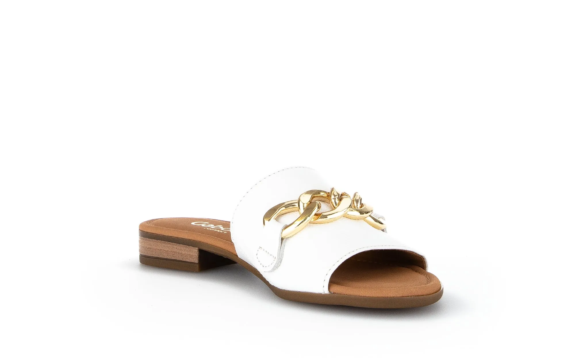 GABOR - 22.791.50 FLAT FASHION MULE - WHITE LEATHER