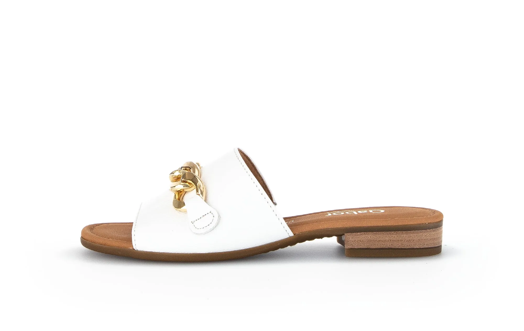GABOR - 22.791.50 FLAT FASHION MULE - WHITE LEATHER