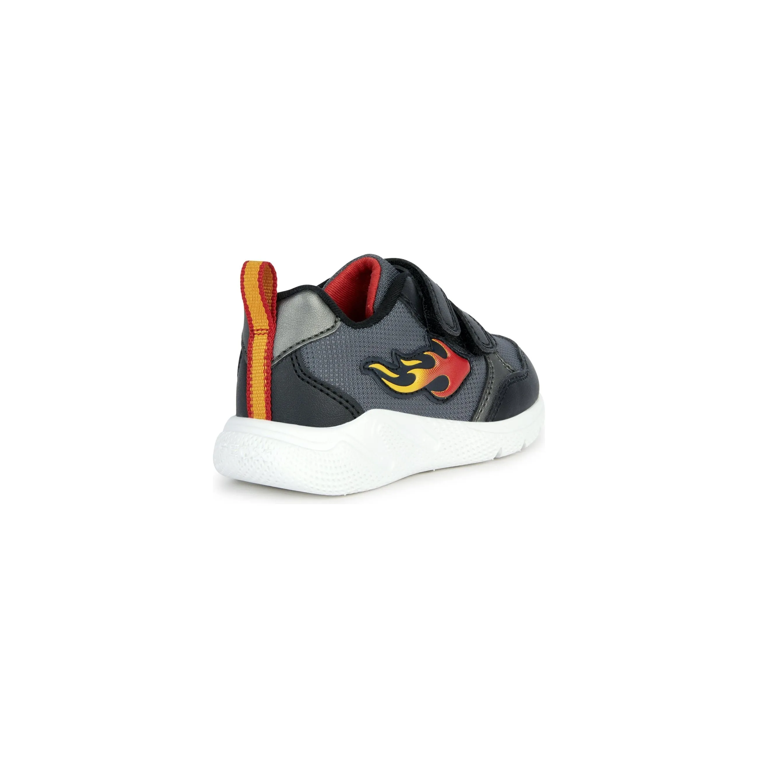 Geox Sprintye - Boys Velcro trainer in Black/Red