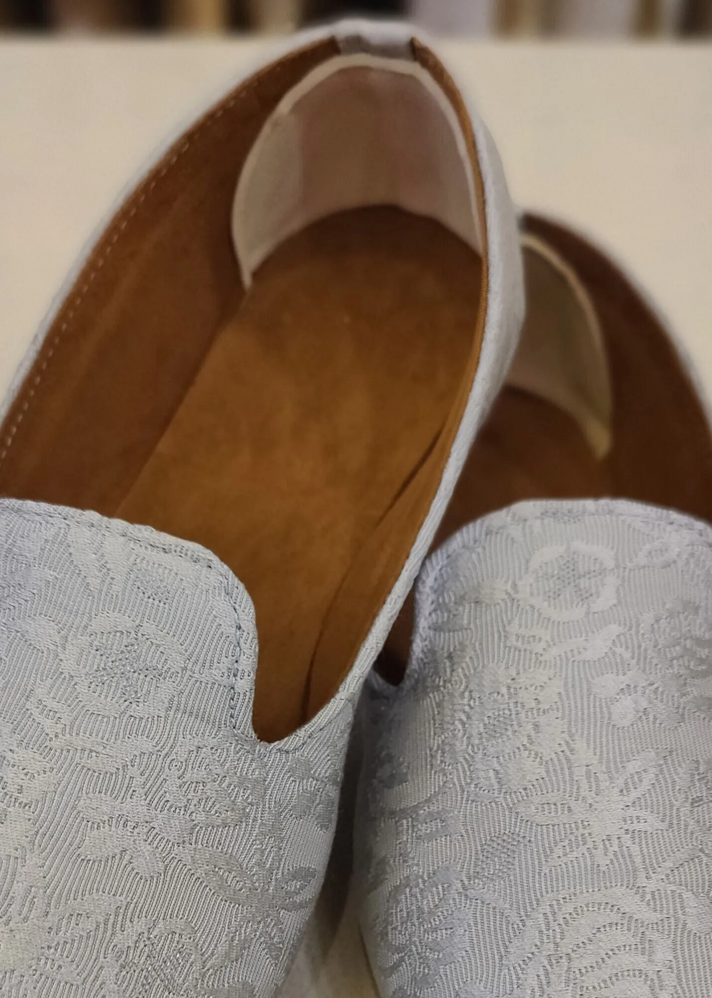 Grey Classic Self Shoes for Mens