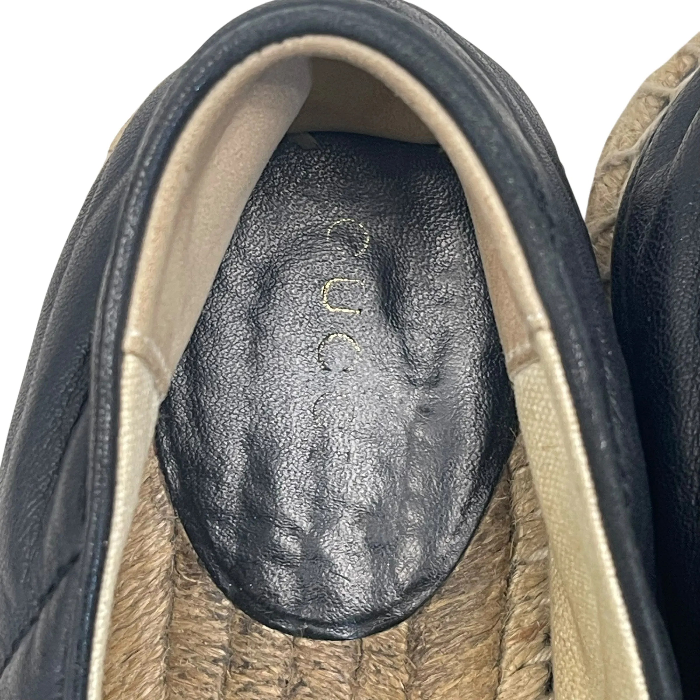 Gucci Black Leather GG Marmont Espadrilles EU 38.5