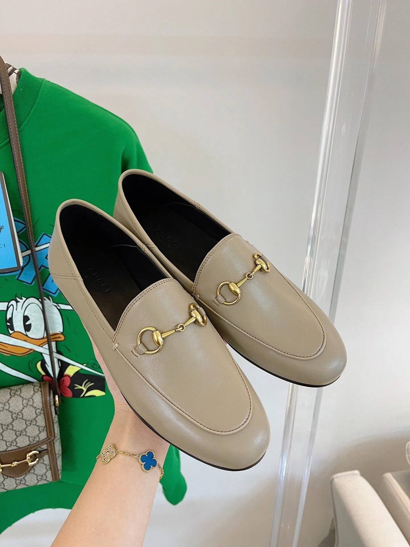 Gucci Sale ends today Trustworthy service BEIGE GG LOAFERS MULES