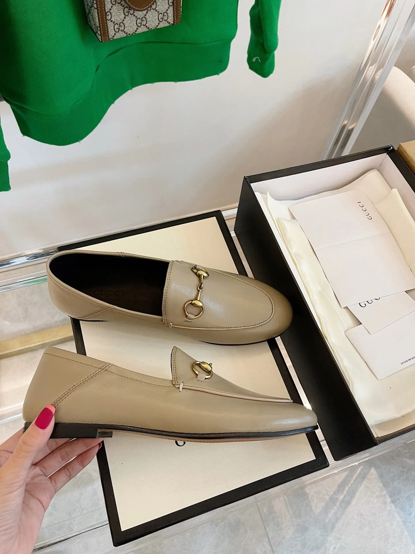 Gucci Sale ends today Trustworthy service BEIGE GG LOAFERS MULES