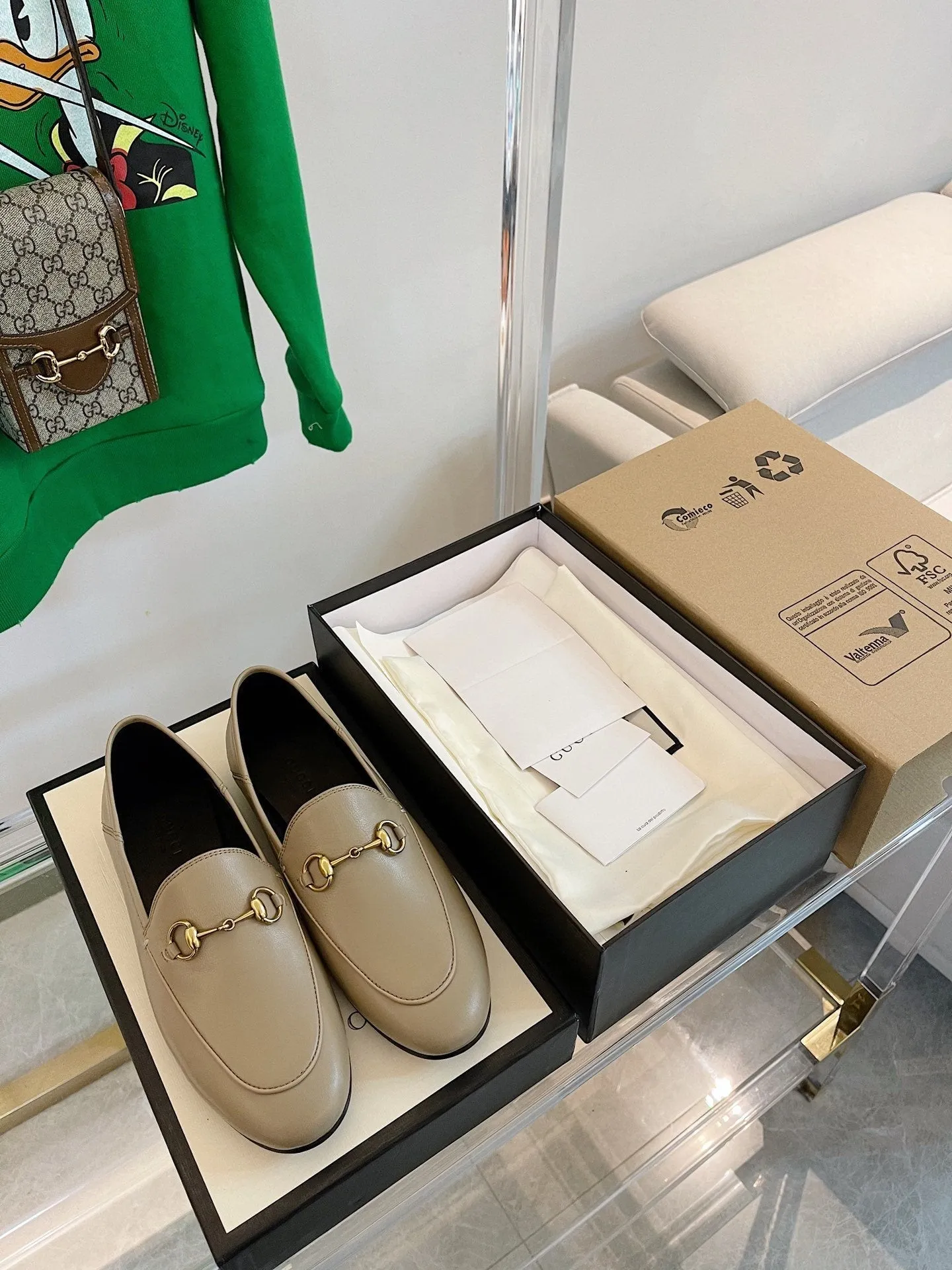 Gucci Sale ends today Trustworthy service BEIGE GG LOAFERS MULES
