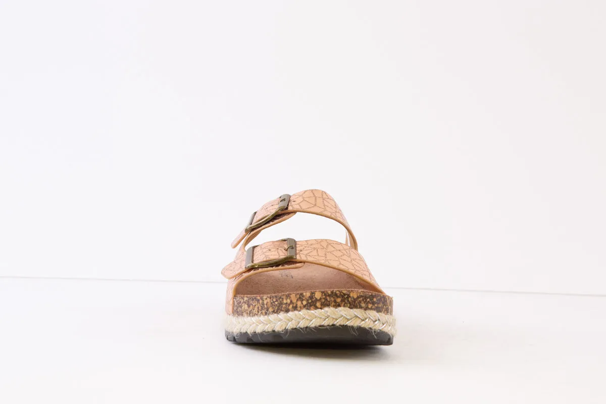 HEAVENLY FEET - ALEXIS COMFORT DOUBLE STRAP MULE - ROSE GOLD