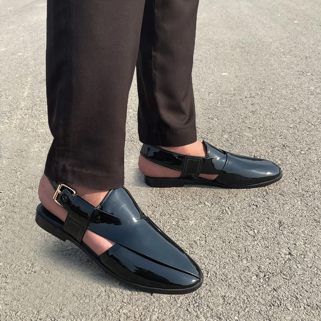 Hedgez Peshawari Black Sandal-7701