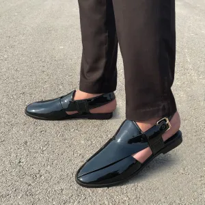 Hedgez Peshawari Black Sandal-7701