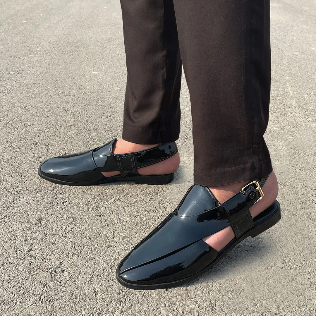 Hedgez Peshawari Black Sandal-7701