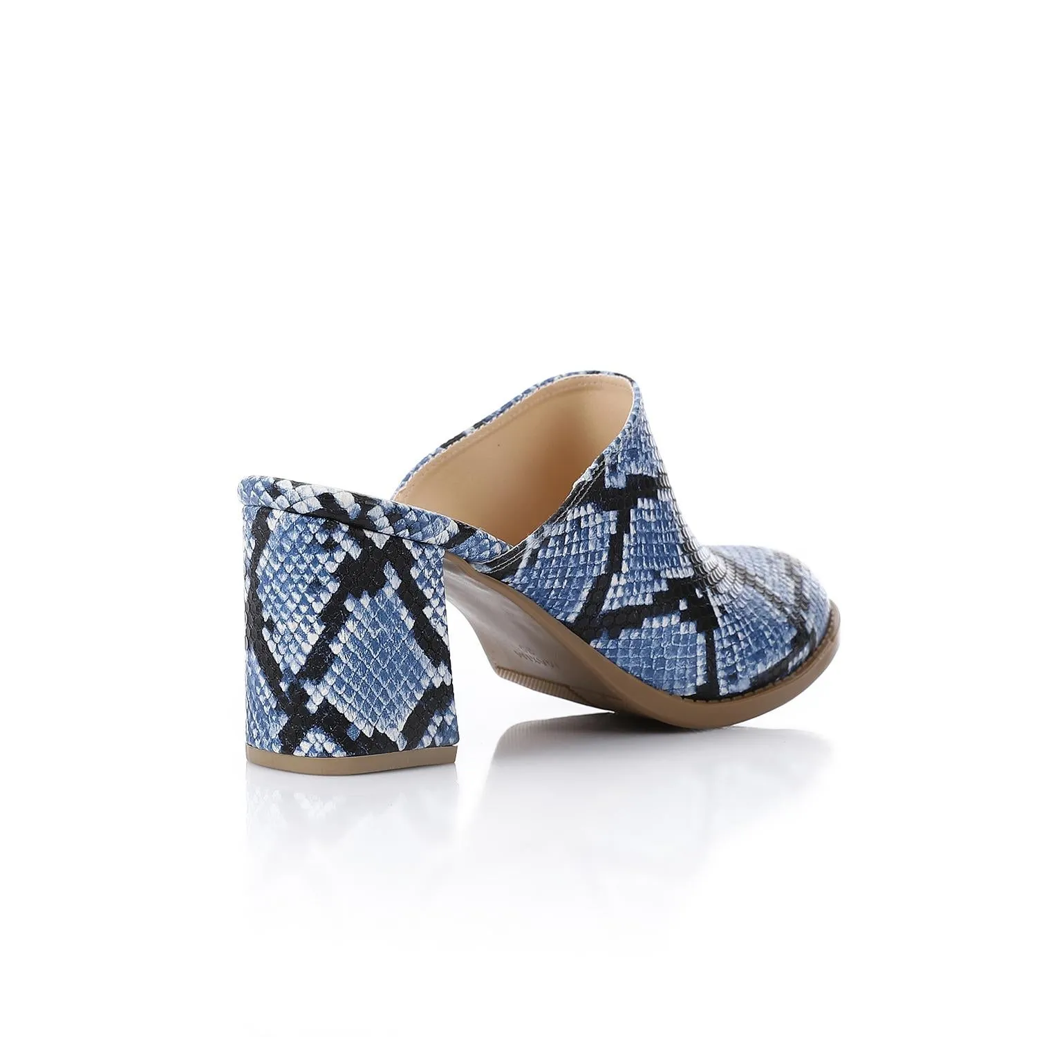 High Heel Mule Sandals – Elegant Pointed Toe, Faux Leather Texture