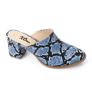High Heel Mule Sandals – Elegant Pointed Toe, Faux Leather Texture