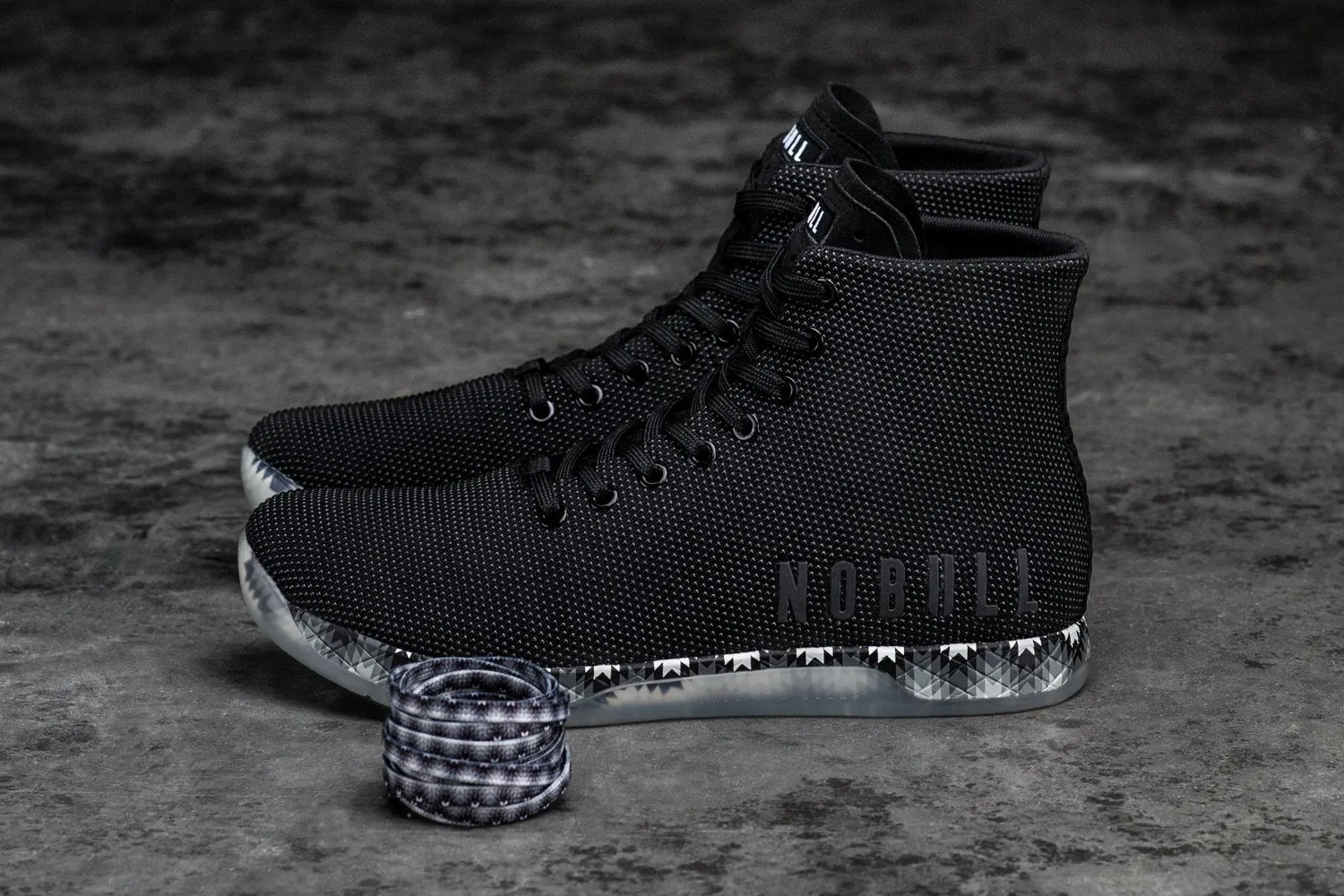 HIGH-TOP BLACK PATCHWORK TRAINER (MEN'S)