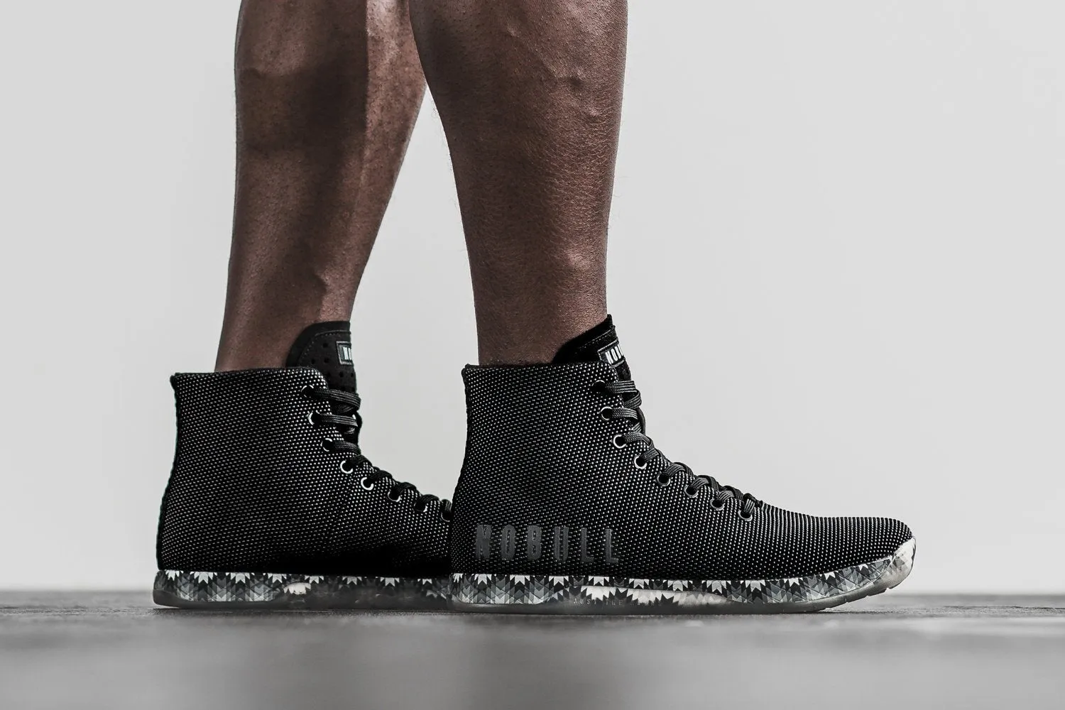 HIGH-TOP BLACK PATCHWORK TRAINER (MEN'S)