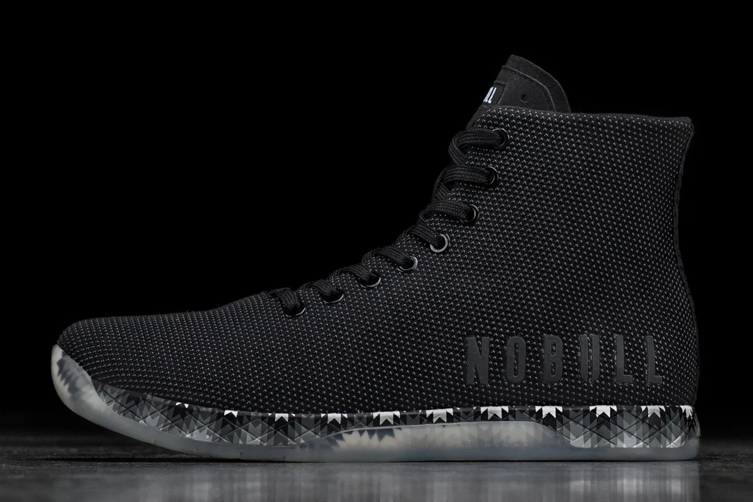 HIGH-TOP BLACK PATCHWORK TRAINER (MEN'S)