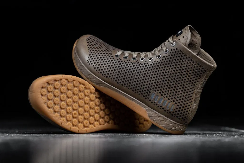 HIGH-TOP SAND LEATHER TRAINER (WOMEN'S)