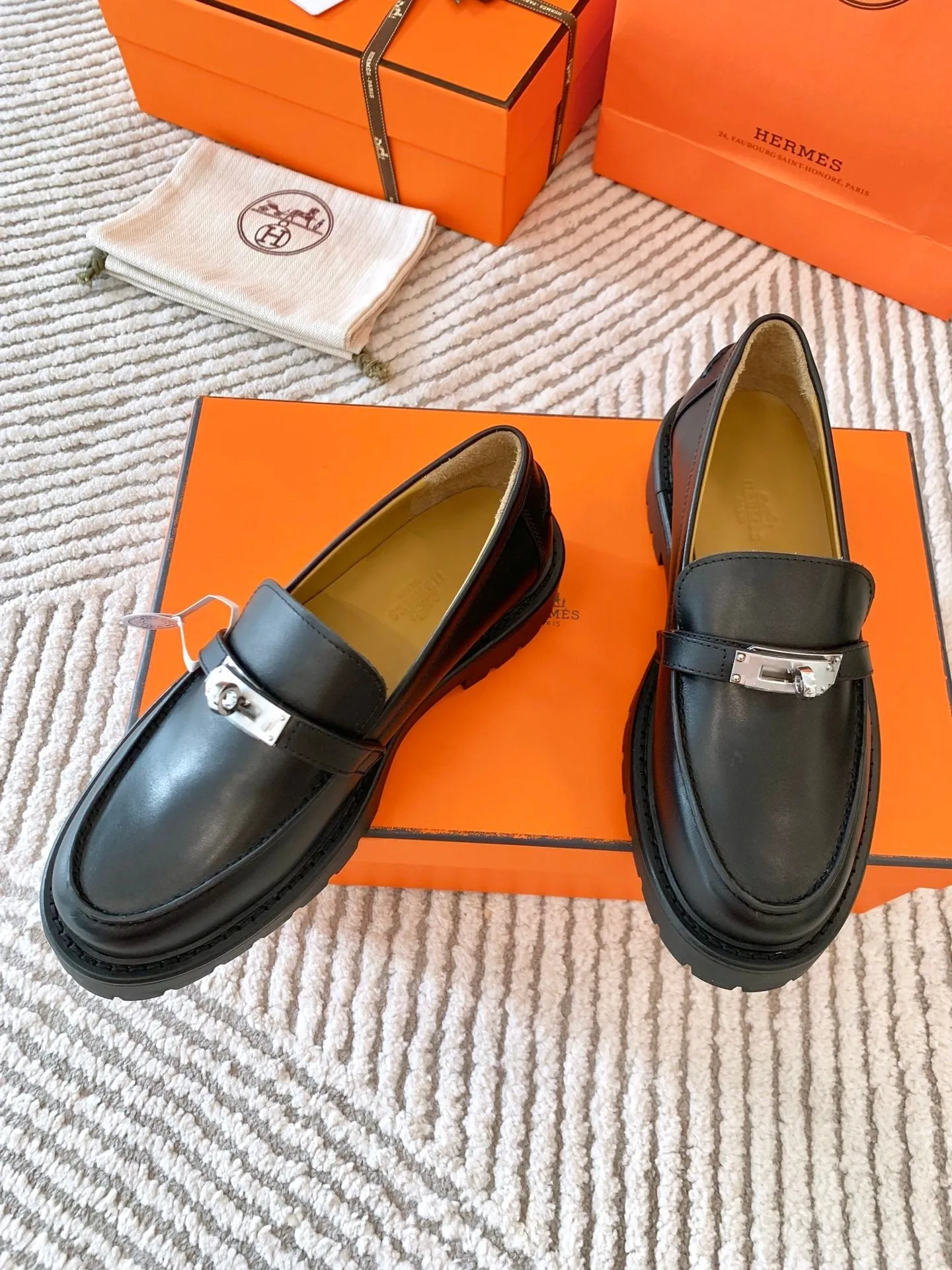HM Icone Loafer Black Nappa Goat Leather 963174