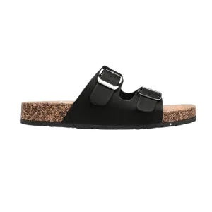 Jeossy Women's Two Buckle Slide Sandals – Adjustable Cork Footbed, Comfortable Outdoor Shoes