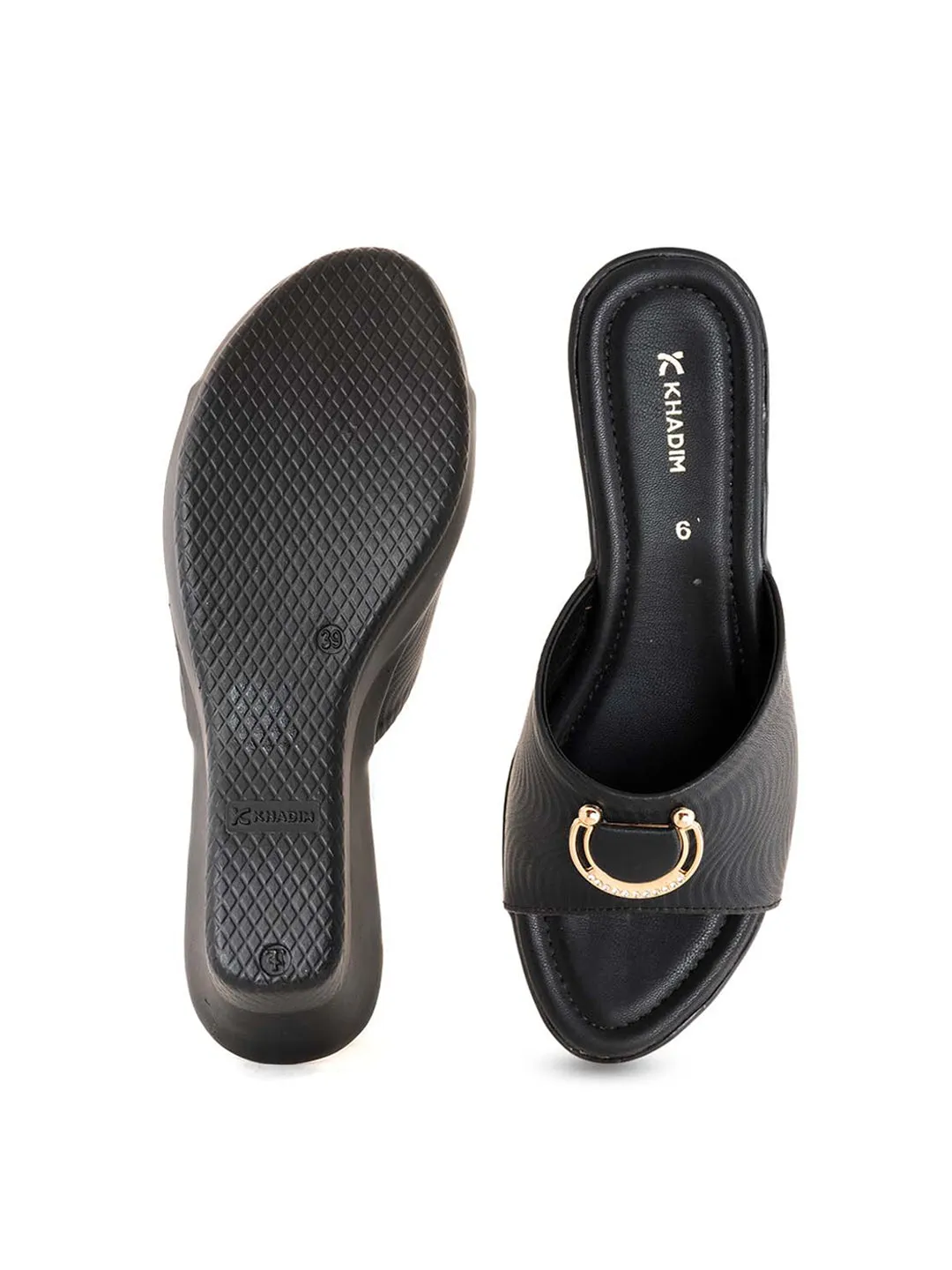 Khadim Wedge Heel Mule Slip On Sandal for Women
