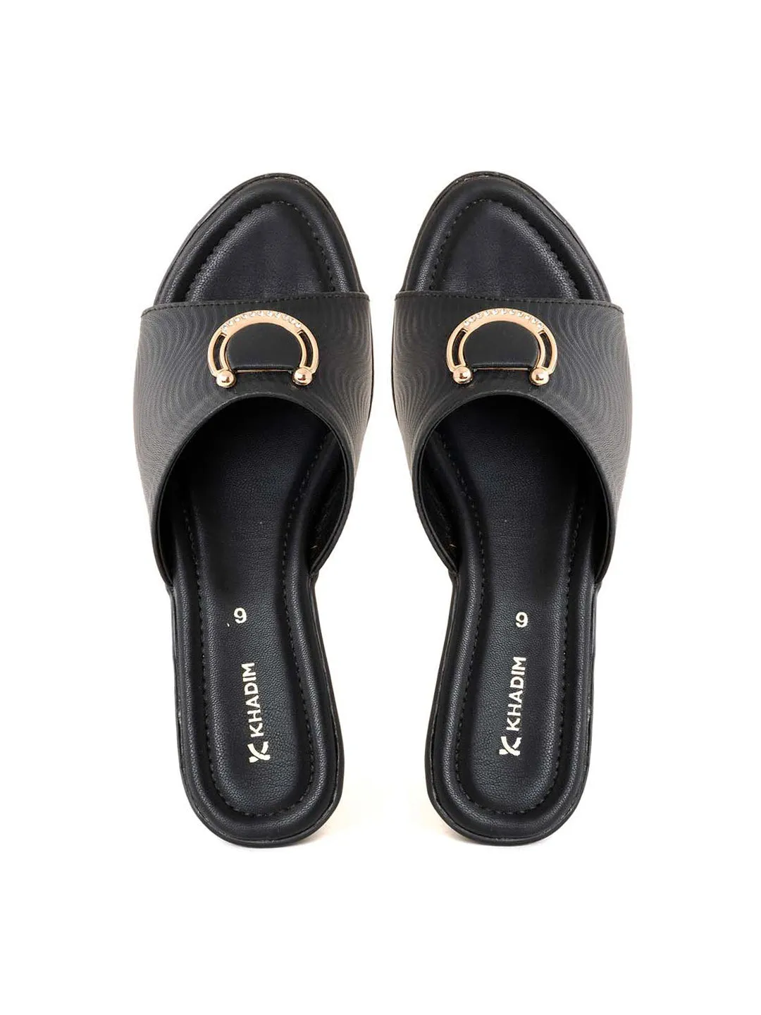 Khadim Wedge Heel Mule Slip On Sandal for Women