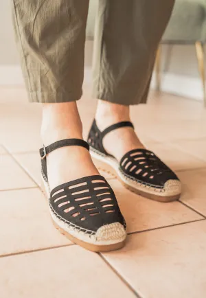 Leather Cutout Espadrilles